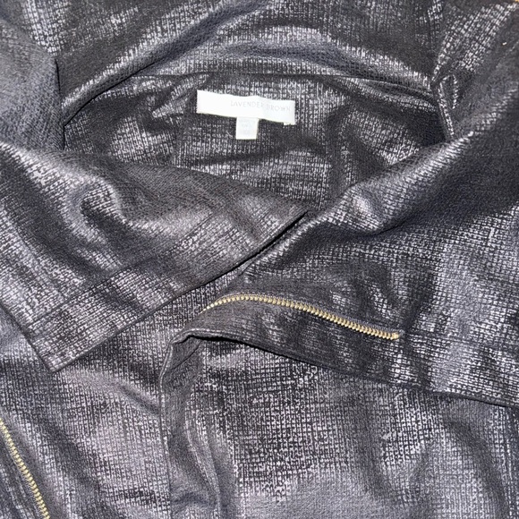 Lavendar Brown Women’s Lightweight Moto Jacket Asymmetrical Neck  Size Medium - Picture 5 of 7